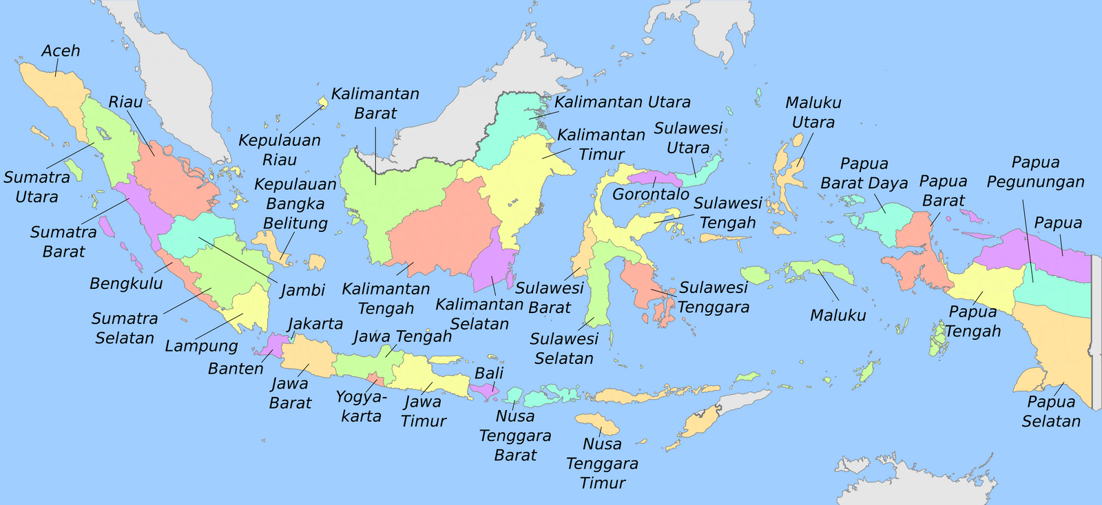 Peta jangkauan layanan Asia Tehnik Sejahtera di seluruh Indonesia